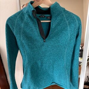 Bright Teal Lands End Quarter-Zip Sweater